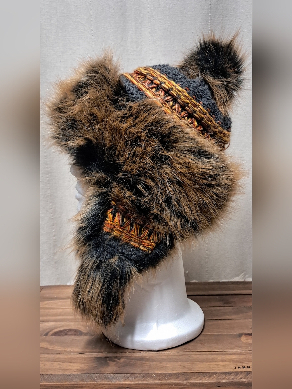 Wool Blend Polish Faux Fur Trapper Hat OS